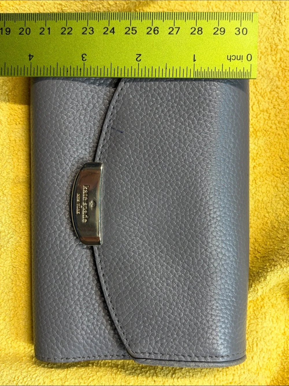Kate Spade Gray Leather Wallet - Foldover Card Organizer
